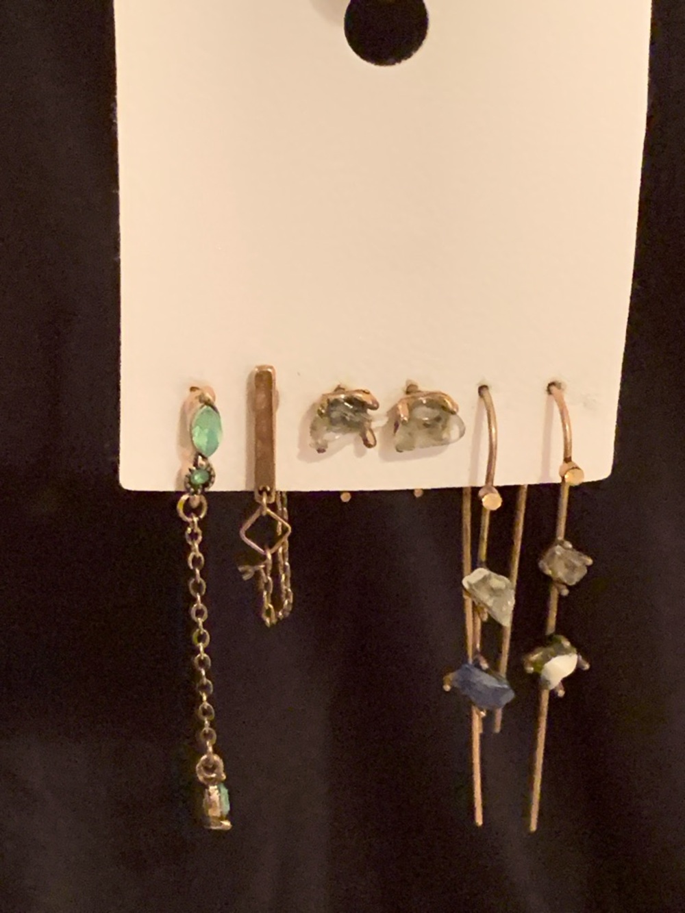 Free People Stone Brass Earring Set